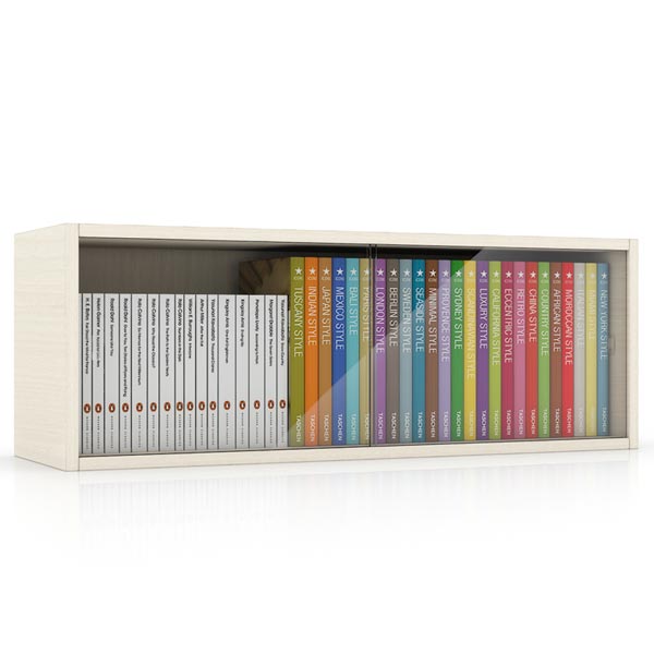 Полка книжная С-МД-КН01, цвет дуб, ШхГхВ 83х25х30 см., стеклянные дверцы
